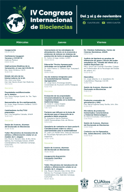 Congreso Internacional de Biociencias