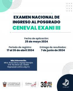 Examen nacional de ingreso al posgrado CENEVAL EXANI III