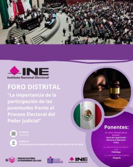 “La importancia de la participación de las juventudes frente al Proceso Electoral del Poder Judicial”