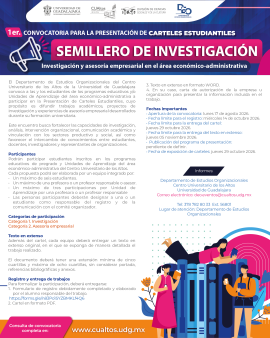 Convocatoria par ala presentacion de carteles estudiantiles semillero de investigación