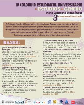IV Coloquio Estudiantil Universitario de Estudios de Género
