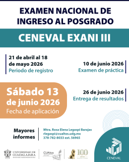 Examen Nacional de Ingreso al Posgrado - CENEVAL EXANI III Junio 2026