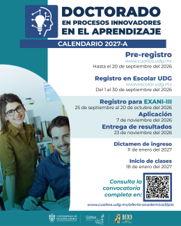 Doctorado en Procesos Innovadores en el Aprendizaje DPIA (2027-A)