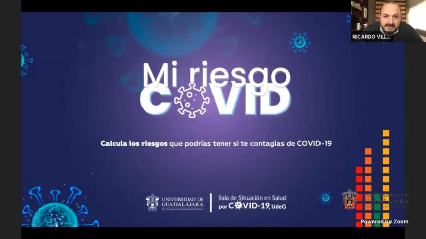 Captura de pantalla en la que se lee "Mi riesgo COVID"