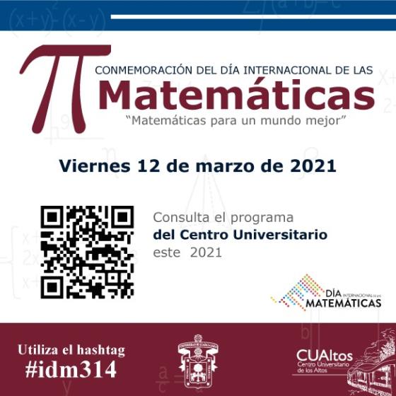 Cartel de invitación a ver el programa de la "CONMEMORACIÓN DEL DÍA INTERNACIONAL DE LAS Matemáticas".