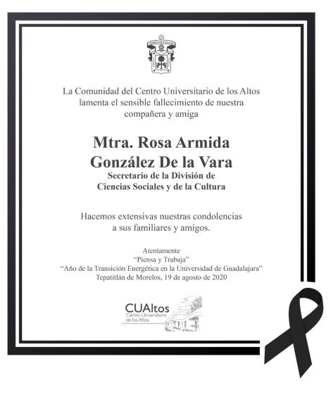 Cartel de condolencias