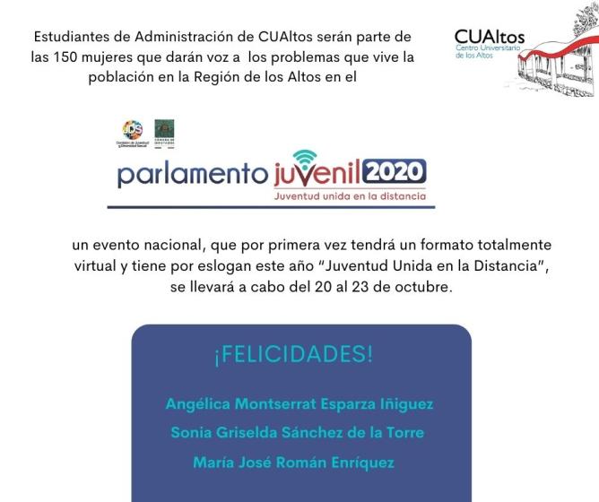 Cartel en el que se lee "un evento nacional, que por primera vez tendrá un formato totalmente virtual y tiene por eslogan este año "Juventud Unida en la Distancia", se llevará a cabo del 20 al 23 de octubre".