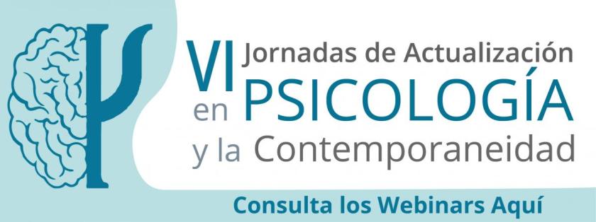 Cartel en el que se lee "VI Jornadas de Actualización en PSICOLOGÍA y la Contemporaneidad".