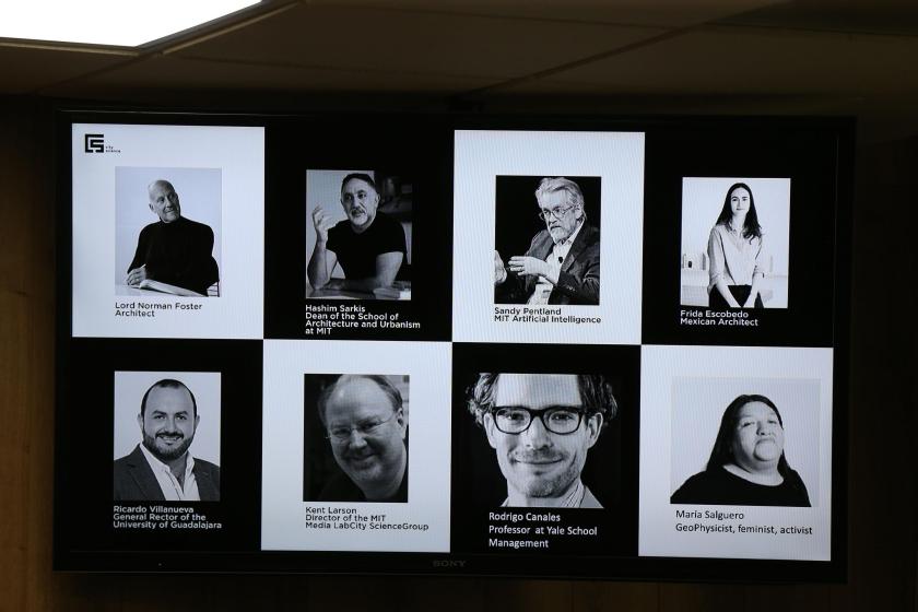 Fotografías de ocho personas en un fondo negro.