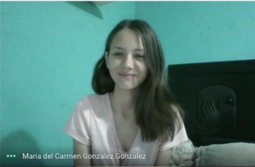 Estudiante ganadora del tercer lugar en la III Olimpiada Femenil de Matemáticas.