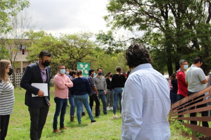 Participantes del simulacro de sismos.