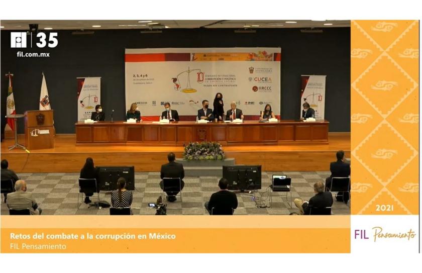 Expositores de la Conferencia Magistral  “Retos de combate a la corrupción en México”.