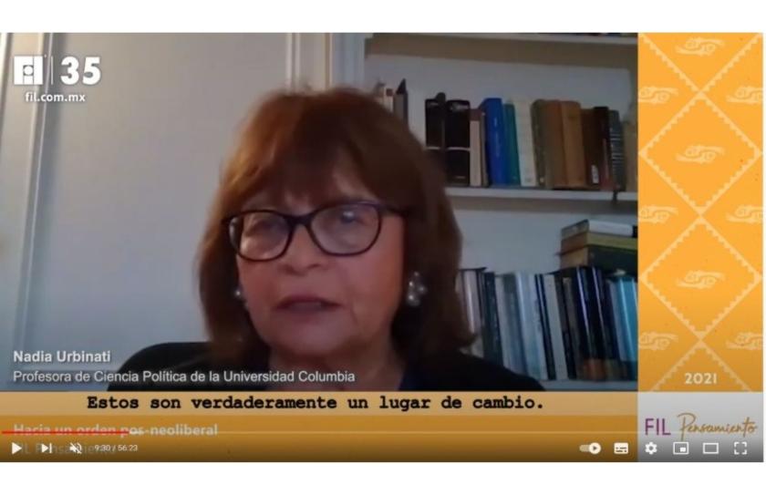 Expositora de la conferencia “Hacia un orden post-neoliberal: Un diálogo constructivo”