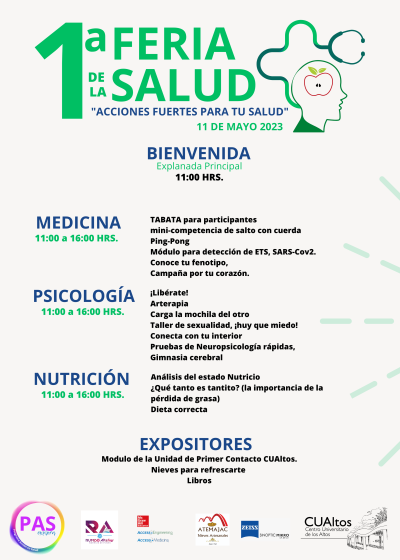 Cartel del plan de actividades de la "1a FERIA DE LA SALUD".