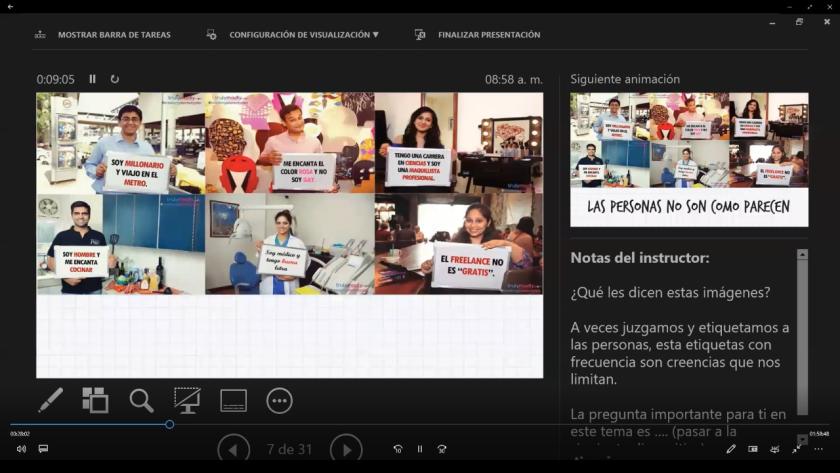 Captura de pantalla de una videollamada.