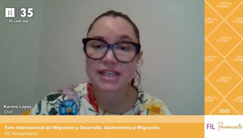 Expositora de la Conferencia “Gastronomía y Migración".