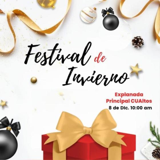 Cartel en el que se lee "Festival de Invierno".