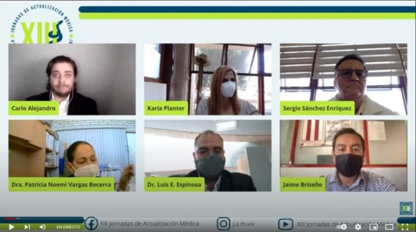 Captura de pantalla de la Inauguración de "Las XIII Jornadas de Actualización Médica".