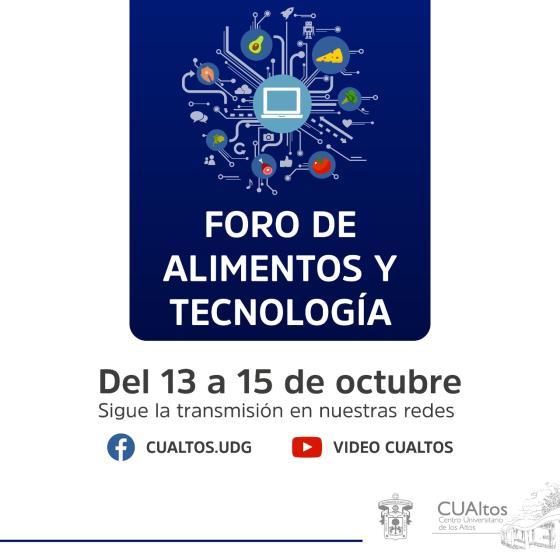 Cartel en el que se lee "FORO DE ALIMENTOS Y TECNOLOGÍA".