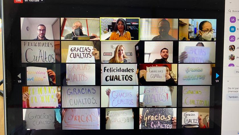 Captura de pantalla de una videollamada.