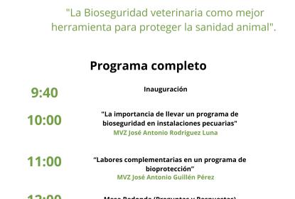 Cartel general de "La bioseguridad veterinaria como mejor herramienta para proteger la sanidad animal”