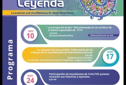Cartel en el que se lee "Tarde de Leyenda". Posteriormente el programa de actividades.
